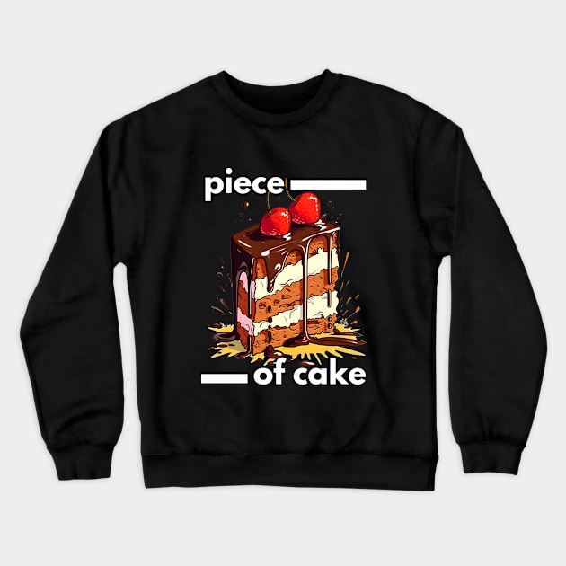 "Sweet Temptation: The Irresistible Piece of Cake" Crewneck Sweatshirt by Toonstruction